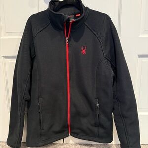 Spyder Black Full-Zip Jacket with Red Trim